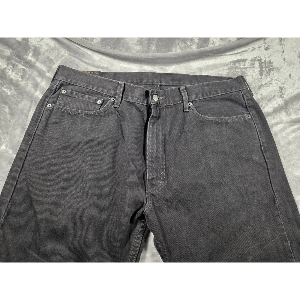 Levi's 505 Denim Jeans Mens‎ 40x32 Black Dark Wash Straight Leg